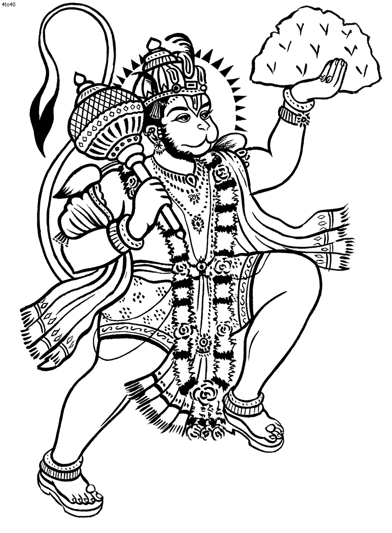 hanuman body drawing