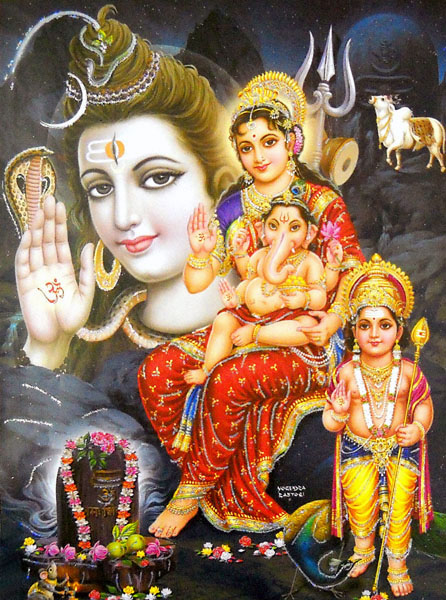 Shiv Parivar Beautiful Images - Lord Shiva and Parvati Family Wallpapers Pictures Download