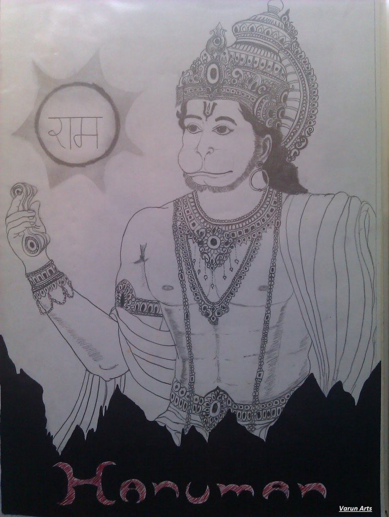 Drawing Photos of Hanuman Bhagwan