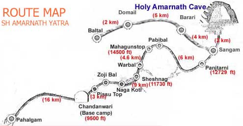 Amarnath Yatra route Map Image Picture Photo - Religious Wallpaper ...